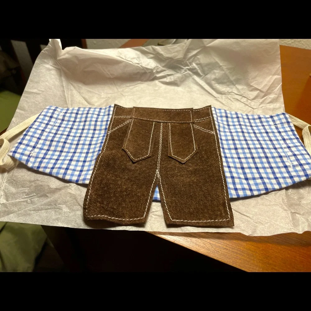 NWOT Handmade Lederhosen face mask. Made for Oktoberfest Mount Angel OR by nuns